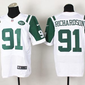 Nike New York Jets #91 Richardson White Elite Jersey