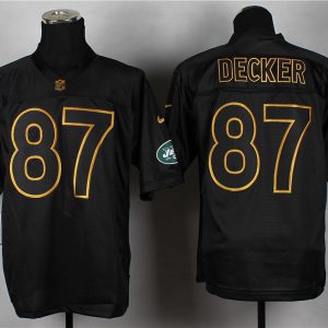 Nike New York Jets #87 Decker PRO Gold Lettering Fashion 2014 Jersey