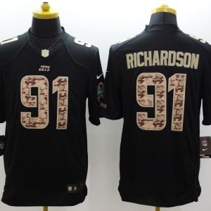 Nike New York Jets #91 Richardson Black Salute TO Service Jersey