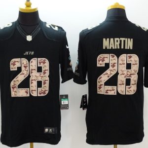 Nike New York Jets #28 Martin Black Salute TO Service Jersey