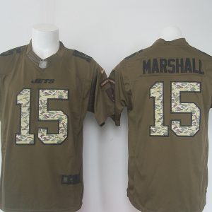NFL New York Jets #15 Marshall Salute for Service Green Limited Jersey