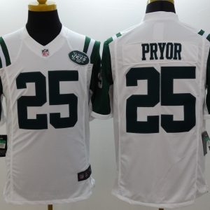 Nike New York Jets #25 Pryor White Limited Jerseys