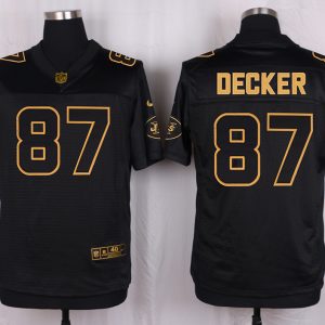 Mens New York Jets #87 Decker Pro Line Black Gold Collection Jersey