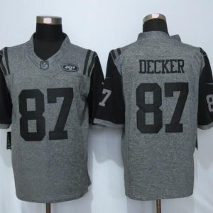 Nike New York Jets 87 Decker Gray Mens Stitched Gridiron Gray Limited Jersey