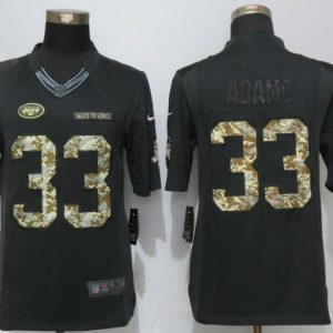 Nike New York Jets 33 Adams Anthracite Salute To Service Limited Jersey