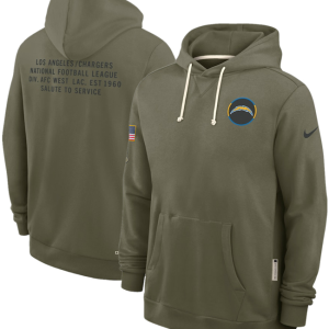 Men's Los Angeles Chargers Olive 2025 Salute to Service Pullover Hoodie