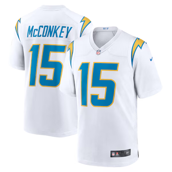 Men's Los Angeles Chargers #15 Ladd McConkey White 2025 F.U.S.E. Alternate Vapor Limited Jersey