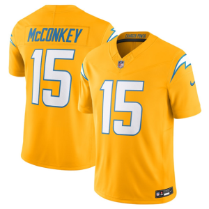 Men's Los Angeles Chargers #15 Ladd McConkey Gold 2025 F.U.S.E. Alternate Vapor Limited Jersey