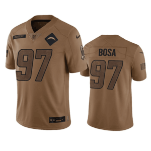 Men's Los Angeles Chargers #97 Joey Bosa 2023 Brown Salute To Service Limited Jersey