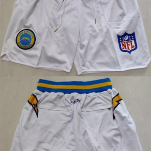 Los Angeles Chargers White Shorts (Run Small)