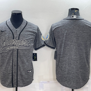 Men's Los Angeles Chargers Blank Grey Baseball Nike Jersey