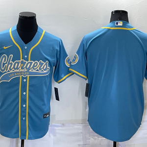 Men's Los Angeles Chargers Blank Light Blue Baseball Nike Jersey