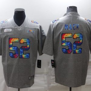 Men's Los Angeles Chargers #52 Khalil Mack Grey Crucial Catch Limited Jersey