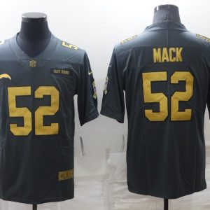 Men's Los Angeles Chargers #52 Khalil Mack Gray/Gold Salute To Service Limited Jersey