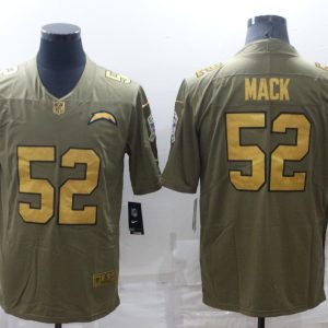 Men's Men's Los Angeles Chargers #52 Khalil Mack Olive Salute To Service Limited Jersey