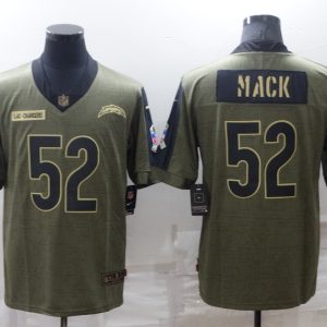 Men's Men's Los Angeles Chargers #52 Khalil Mack Olive Salute To Service Limited Jersey