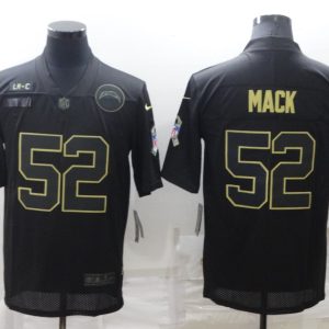 Men's Men's Los Angeles Chargers #52 Khalil Mack Black Salute To Service Limited Jersey