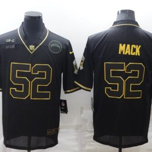 Men's Men's Los Angeles Chargers #52 Khalil Mack Black/Gold Salute To Service Limited Jersey