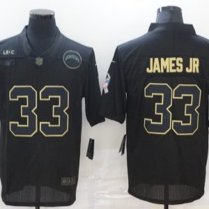 Men's Los Angeles Chargers #33 Derwin James 2020 Black Salute To Service Limited Jersey