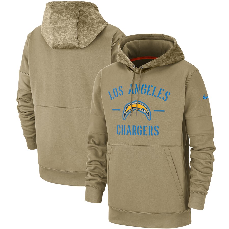 Nike Los Angeles Chargers Khaki 2019 Salute to Service Therma Pullover Hoodie
