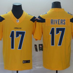 Nike San Diego Chargers #17 Rivers Gold Inverted Legend Men Jersey