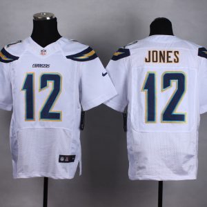 Nike San Diego Chargers #12 Jones White Elite Jersey