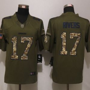 New Nike San Diego Chargers 17 Rivers Green Salute To Service Limited Jersey