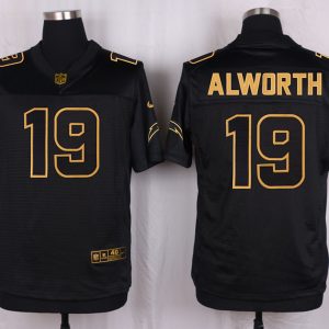 Mens San Diego Chargers #19 Alworth Pro Line Black Gold Collection Jersey