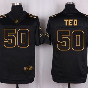 Mens San Diego Chargers #50 TeO Pro Line Black Gold Collection Jersey