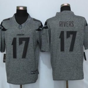 New Nike San Diego Chargers 17 Rivers Gray Mens Stitched Gridiron Gray Limited Jersey