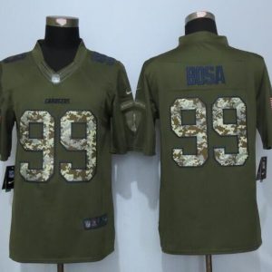 New Nike San Diego Chargers 99 Bosa Green Salute To Service Limited Jersey