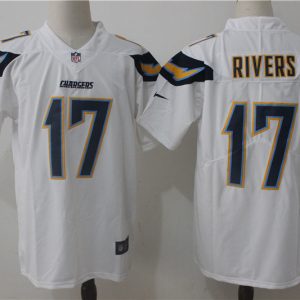 Mens NFL San Diego Chargers #17 Rivers White Vapor Limited Jersey