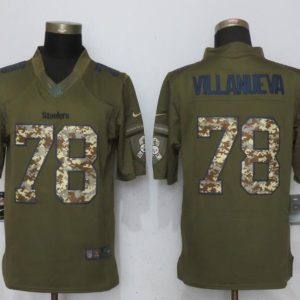 NEW Nike Pittsburgh Steelers 78 Villanueva Salute To Service Limited Jersey