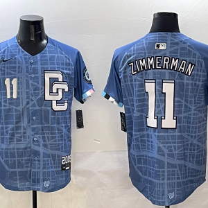 Men's MLB Washington Nationals #11 Zimmerman Blue 2025 City Connect Limited Jersey