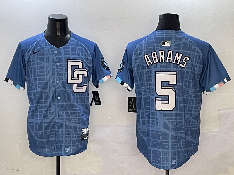 Men's Washington Nationals #5 CJ Abrams Blue 2025 City Connect Limited Jersey