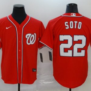 MLB Washington Nationals #22 Juan Soto Red Game Nike Jersey