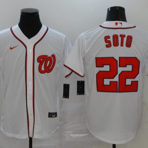 MLB Washington Nationals #22 Juan Soto White Game Nike Jersey
