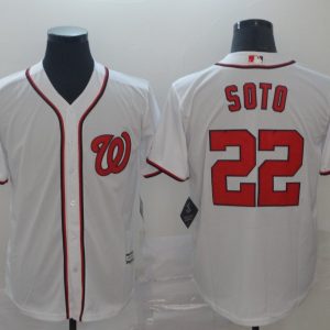 MLB Men's Washington Nationals #22 Juan Soto White Game Stitched Jersey