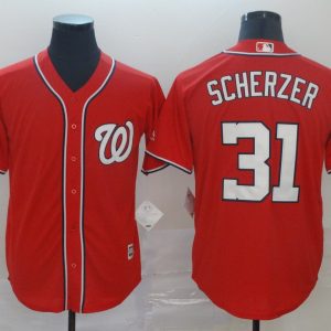 MLB Men's Washington Nationals #31 Max Scherzer Red Game Stitched Jersey