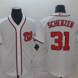 MLB Men's Washington Nationals #31 Max Scherzer White Game Stitched Jersey