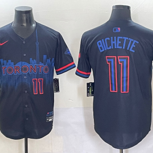 Men's Toronto Blue Jays #11 Bo Bichette Black 2024 City Connect Limited Jersey