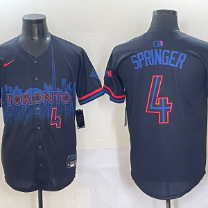 Men's Toronto Blue Jays #4 George Springe Black 2024 City Connect Limited Jersey
