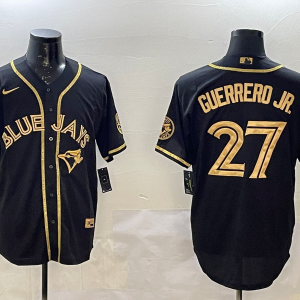 MLB Toronto Blue Jays #27 Guerrero Jr. Black Gold Game Jersey
