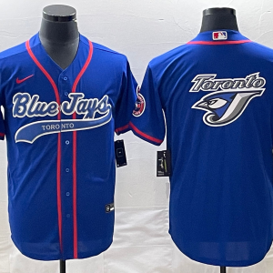 MLB Toronto Blue Jays Blank Royal Team Big Logo Stitched Baseball Jersey
