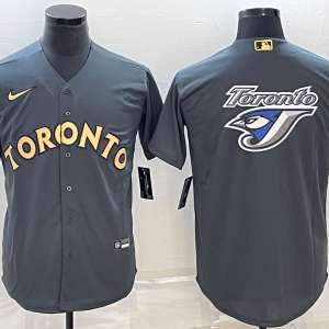 MLB Toronto Blue Jays #6 Alek Manoah 2022 All-Star Charcoal Team Big Logo Jersey