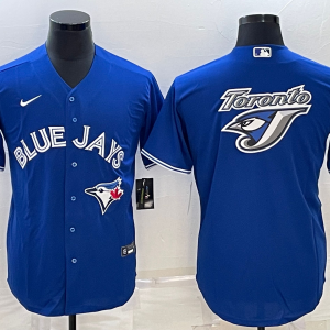 MLB Toronto Blue Jays Royal Team Big Logo Stitched Baseball Jersey