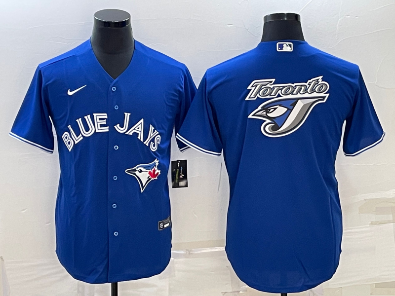 MLB Toronto Blue Jays Royal Team Big Logo Stitched Baseball Jersey