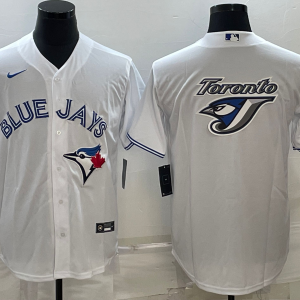 MLB Toronto Blue Jays White Team Big Logo Stitched Baseball Jersey