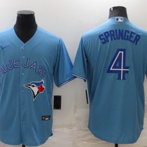 MLB Toronto Blue Jays #4 Springer Blue Game Jersey