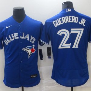 MLB Toronto Blue Jays #27 Guerrero Jr. Blue Flex Base Elite Jersey
